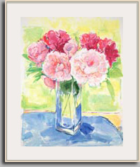 IN THE LIGHT - PINK PEONIES   2007   acrylic/paper   28.5" x 22.75"